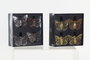 DKD Home Decor Servilletero Navidad Mariposas Dorado Plateado Metal Set 4 Piezas 14 x 14 x 5 cm