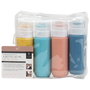 Cosmetic Club Juego de 4 Botes de Silicona para Viaje, Recargables, 90 ml, Antifugas - Ideal para Gel, Champú, Acondicionador y Crema