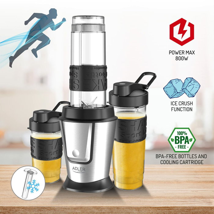 Adler AD 4081 Batidora Personal Srebrno-czarny
