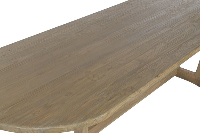 DKD Home Decor Mesa de Comedor de Teca Maciza Decapé Gris DKD Home Decor Mesa de Comedor de Teca Maciza Decapé Gris