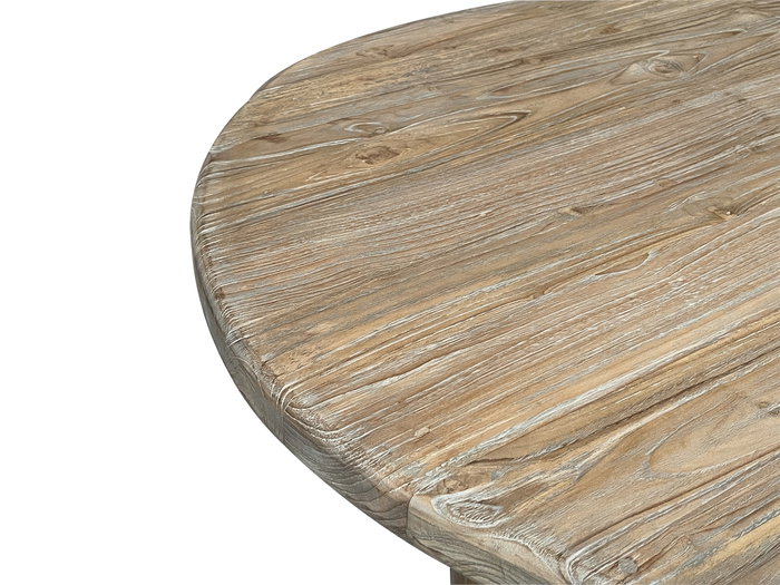 DKD Home Decor Mesa de Comedor de Teca Maciza Decapé Gris