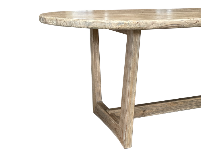 DKD Home Decor Mesa de Comedor de Teca Maciza Decapé Gris