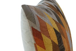 DKD Home Decor Geometric23 Cojin Multicolor de Algodon y Polyester con Bordado y Cremallera, 45 x 45 x 8 cm (2 Unidades)