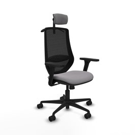 PIQUERAS Y CRESPO Silla de oficina Mardos con mecanismo Sincro, Gris y Negro