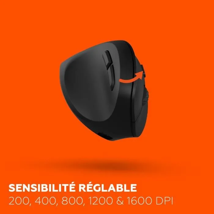 Mobility Lab M30W-L Ratón Inalámbrico Ergonómico Para Zurdos, 2x Bluetooth + Receptor USB 2.4GHz, Negro