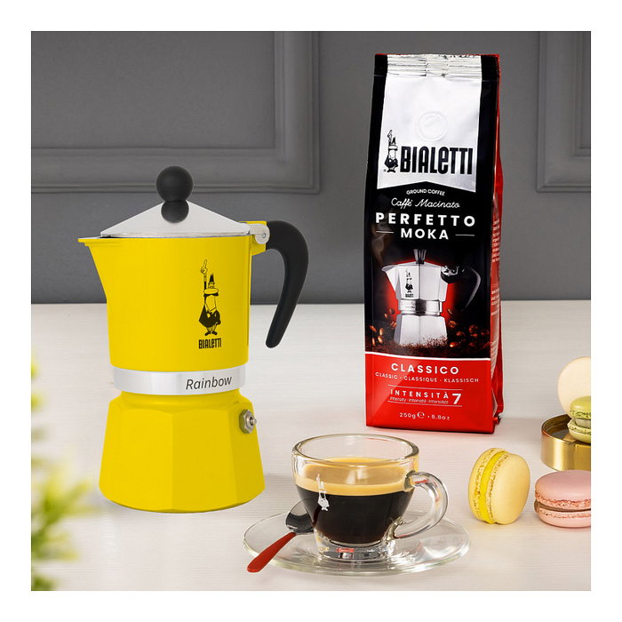 Bialetti Rainbow Cafetera Italiana 6 Tazas Amarilla Bialetti Rainbow Cafetera Italiana 6 Tazas Amarilla