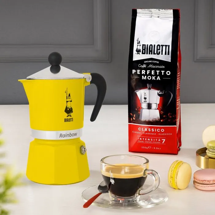 Bialetti Cafetera Italiana Rainbow 6 Tazas 0.30 L Amarilla BIA8006363018555
