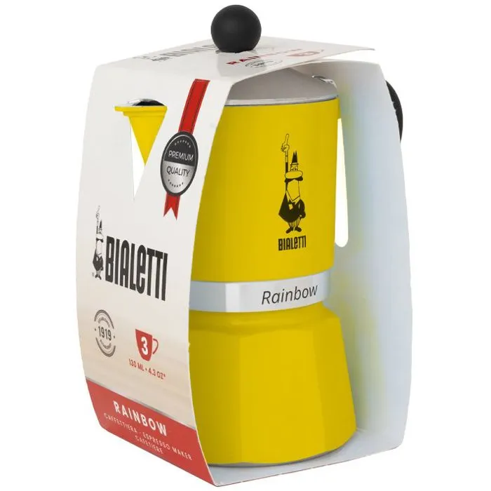 Bialetti Cafetera Italiana Rainbow 6 Tazas 0.30 L Amarilla BIA8006363018555