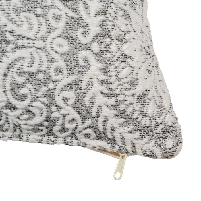 Cojín Blanco-Gris Algodón Decoración 40 X 60 cm (Set de 2)