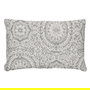 Cojín Blanco-Gris Algodón Decoración 40 X 60 cm (Set de 2)