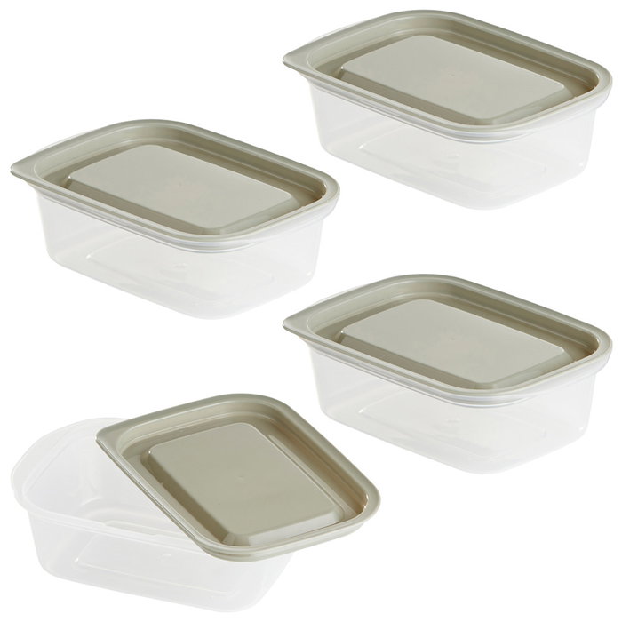 Day Juego de 4 Cajas para Almacenar Apilables Aptas para Microondas y Lavavajillas 15x11x5 cm