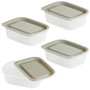 Day Juego de 4 Cajas para Almacenar Apilables Aptas para Microondas y Lavavajillas 15x11x5 cm