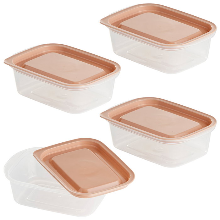 Day Juego de 4 Cajas para Almacenar Apilables Aptas para Microondas y Lavavajillas 15x11x5 cm