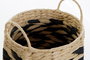 DKD Home Decor Set de 2 Cestas de Fibra 30x30x30 cm Marrón Claro y Negro