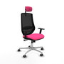 PIQUERAS Y CRESPO Silla de oficina Mardos con mecanismo Sincro, Rosa y Negro