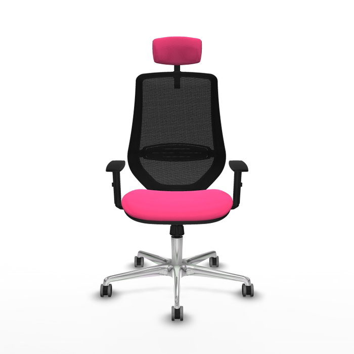 PIQUERAS Y CRESPO Silla de oficina Mardos con mecanismo Sincro, Rosa y Negro