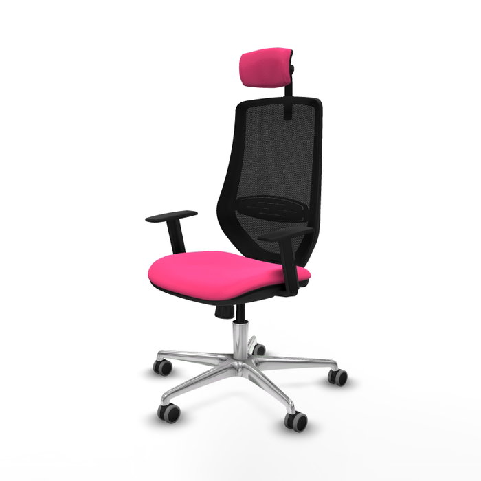 PIQUERAS Y CRESPO Silla de oficina Mardos con mecanismo Sincro, Rosa y Negro