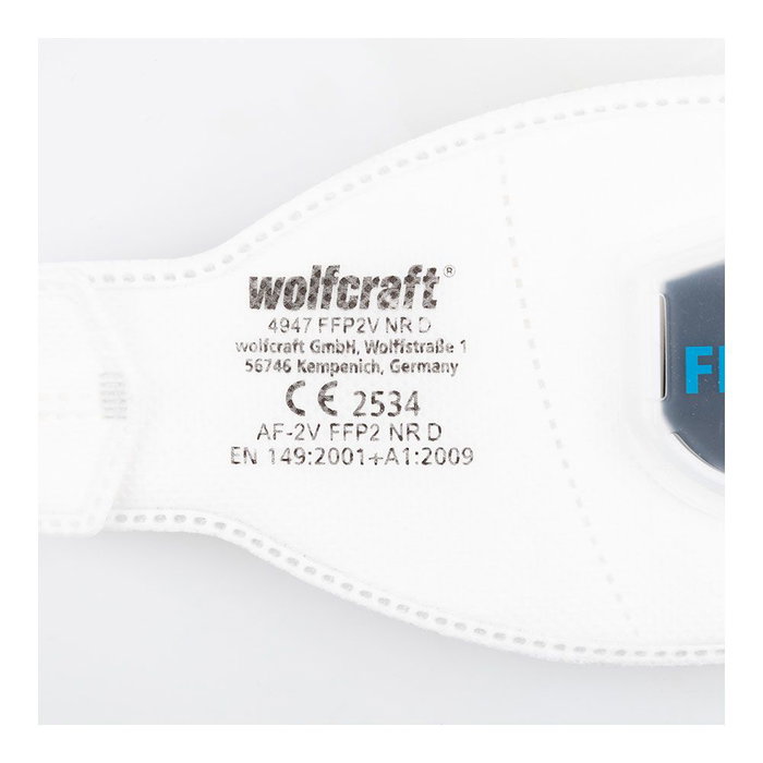 Wolfcraft 4947000 Pack 2 Mascaras Antipolvo FFP2 NR D con Válvula Respiración Wolfcraft 4947000 Pack 2 Mascaras Antipolvo FFP2 NR D con Válvula Respiración