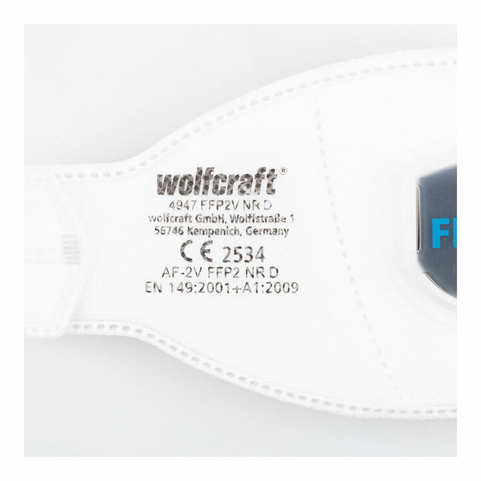 Wolfcraft Pack 2 mascaras antipolvo FFP2 NR D con válvula