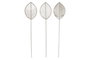 DKD Home Decor Decoración de Hojas de Algodón y Metal Blanco Surtido de 6 Piezas
