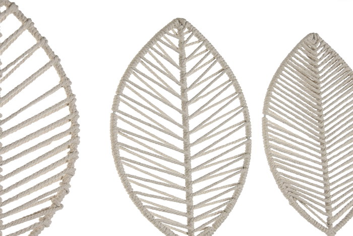 DKD Home Decor Decoración de Hojas de Algodón y Metal Blanco Surtido de 6 Piezas DKD Home Decor Decoración de Hojas de Algodón y Metal Blanco Surtido de 6 Piezas