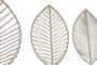DKD Home Decor Decoración de Hojas de Algodón y Metal Blanco Surtido de 6 Piezas