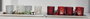 DKD Home Decor Set de 5 Portavelas LED de Cristal Rojo y Blanco