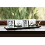 DKD Home Decor Set de 5 Portavelas LED de Cristal Rojo y Blanco