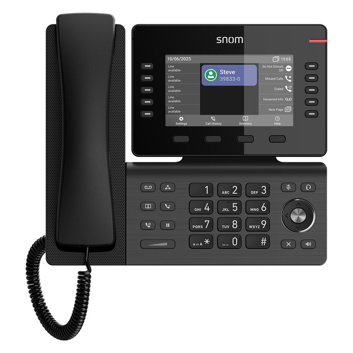 Snom D815WB Teléfono IP Negro con Pantalla IPS de 5" (12,7 cm), WiFi, Bluetooth, Gigabit Ethernet y PoE - 43 Teclas, 10 Programables