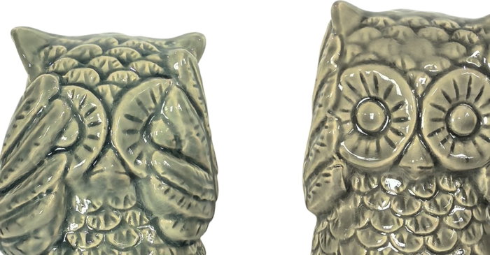DKD Home Decor Figura de Búho en Gres Surtida (3 unidades)