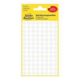 AVERY Zweckform Etiquetas Adhesivas Circulares Blancas Ø 8,0 mm, 416 Unidades