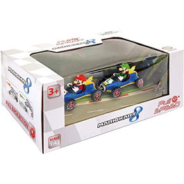 CARRERA Set 2 Coches Pull Speed Mario + Luigi Mario Kart 8 +3 Años Escala 1:43