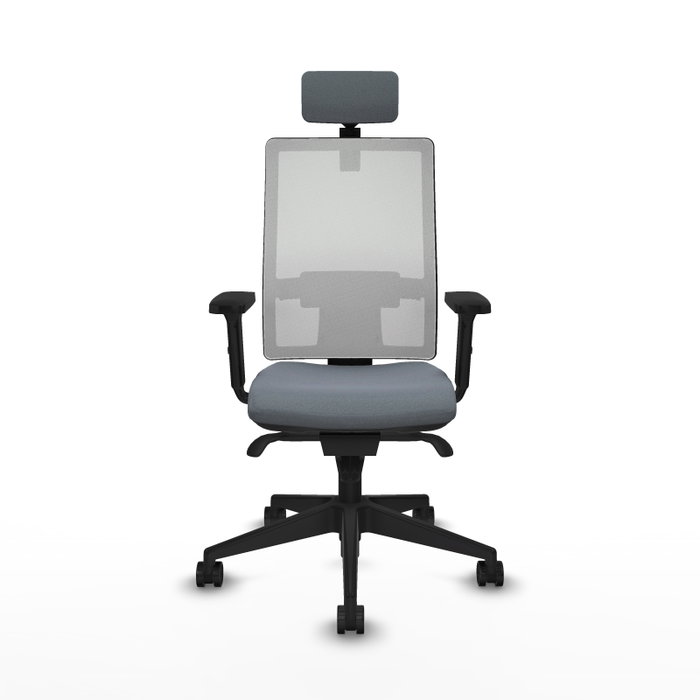 PIQUERAS Y CRESPO Silla de oficina Horna con mecanismo Sincro, Gris y Blanco