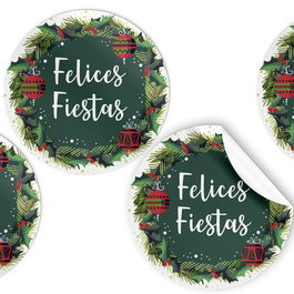 OEM SIN MARCA Etiquetas de Regalo Navideñas Redondas 40 mm