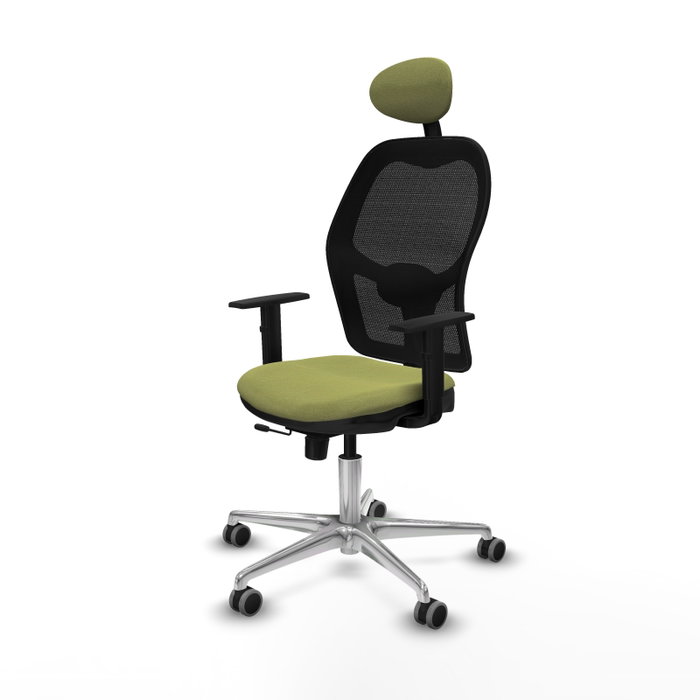 PIQUERAS Y CRESPO Silla de oficina Jorquera con mecanismo Sincro/Traslack Verde oliva y Negro