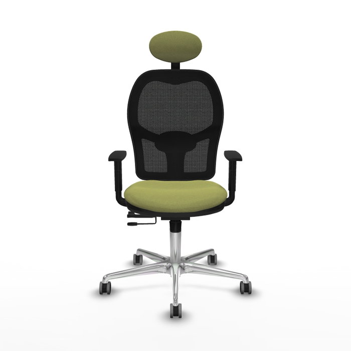 PIQUERAS Y CRESPO Silla de oficina Jorquera con mecanismo Sincro/Traslack Verde oliva y Negro
