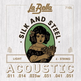 Juego de Cuerdas para Guitarra Acústica La Bella Silk & Steel Light 11-51