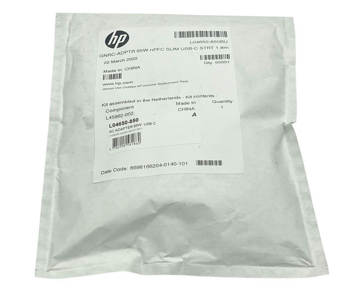 HP Adaptador de Corriente USB C 65W