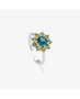 Radiant Anillo Silver Piedra Azul ROSETONES Tamaño 52