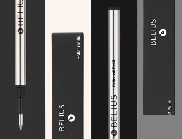 Belius Recambio Roller Negro Punta Media 0.7 mm Caja 3 Unidades Tinta Alemana