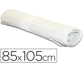 Bolsa basura industrial blanca 85x105cm galga 110 rollo de 10 unidades