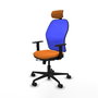 PIQUERAS Y CRESPO Silla de oficina Jorquera con Mecanismo Sincro/Traslack Naranja y Azul