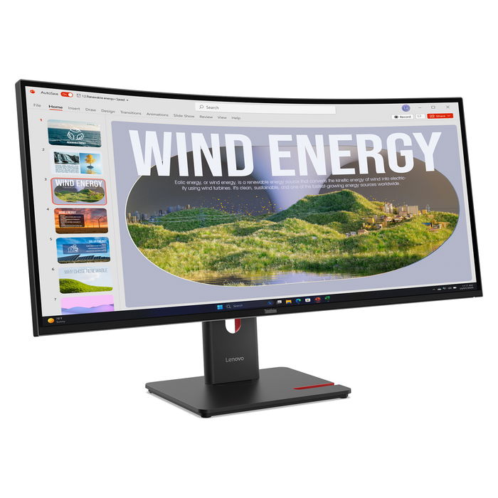 Lenovo Monitor T34WD-40 / 64AEGAT1EU Black de 34 pulgadas, panel curvo, USB-C, 144Hz, 1ms