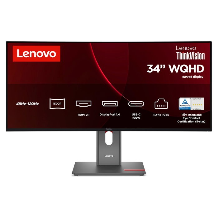 Lenovo ThinkVision T34WD-40 Monitor Curvo 34 pulgadas UWQHD 120Hz Black