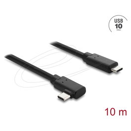 Delock Cable Optico Activo USB 2.0 10 Gbps USB-C a USB-C Angulado 10 m Negro - Ref. 87242