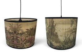 DKD Home Decor Lámpara de Techo Bambú Tropical Verde (Surtido de 2 Piezas) de 55x55x42 cm
