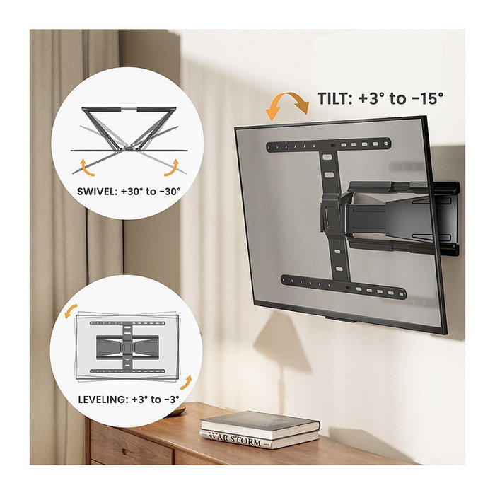 VALUE 17.99.1188 Soporte de pared para TV ultra-slim 43-90 pulgadas hasta 50 kg inclinable y giratorio Negro VALUE 17.99.1188 Soporte de pared para TV ultra-slim 43-90 pulgadas hasta 50 kg inclinable y giratorio Negro