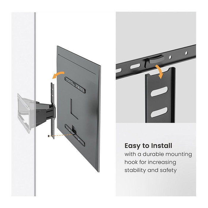 VALUE 17.99.1188 Soporte de pared para TV ultra-slim 43-90 pulgadas hasta 50 kg inclinable y giratorio Negro VALUE 17.99.1188 Soporte de pared para TV ultra-slim 43-90 pulgadas hasta 50 kg inclinable y giratorio Negro
