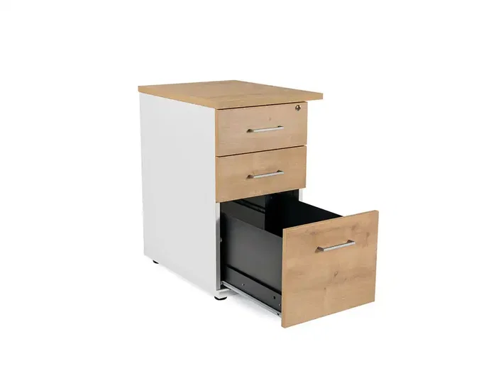 Rocada Cajonera Serie Store con 2 Cajones y Carpetero Blanco