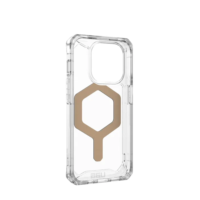 Urban Armor Gear 114286114381 Funda Plyo Series para Apple iPhone 15 Pro - 15.5 cm (6.1") - Oro Transparente - Resistente a Impactos y Compatible con MagSafe - PC y TPU